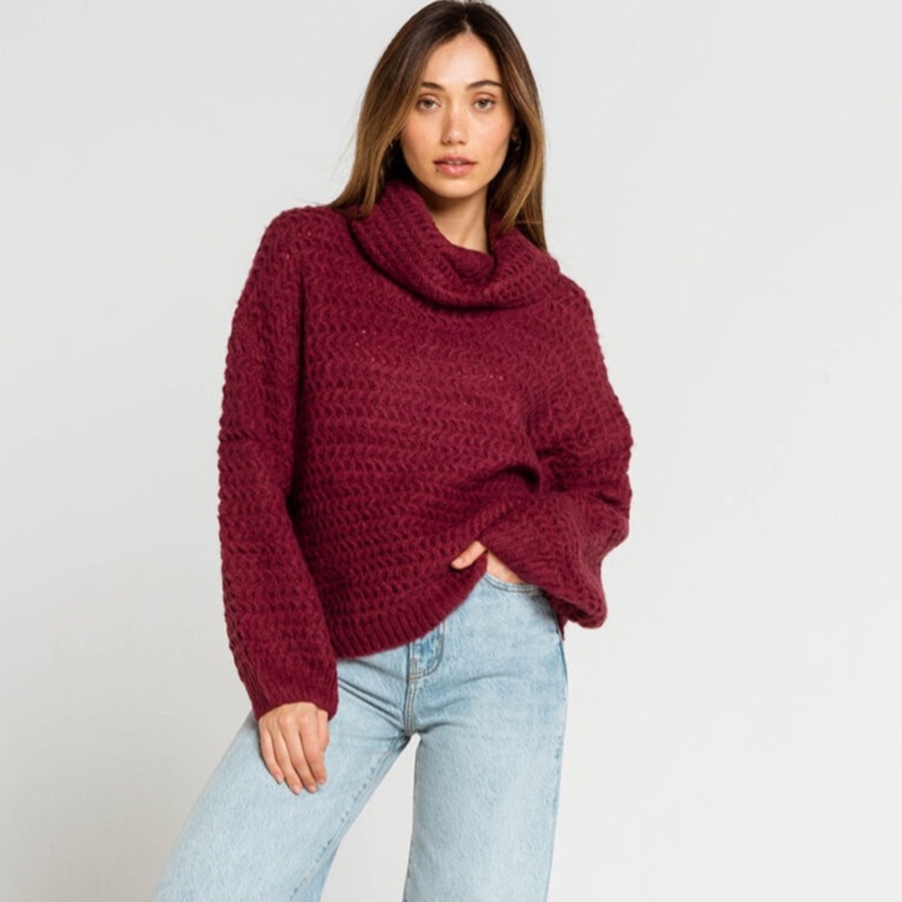 West of Melrose Just Roll With It Cowl Neck Sweater - Picture 1 of 6